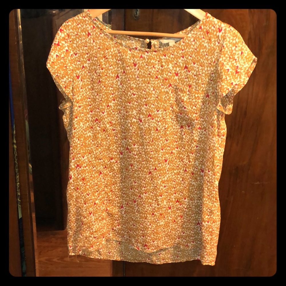 Banana Republic Cream Nutmeg & Red Heart Tunic